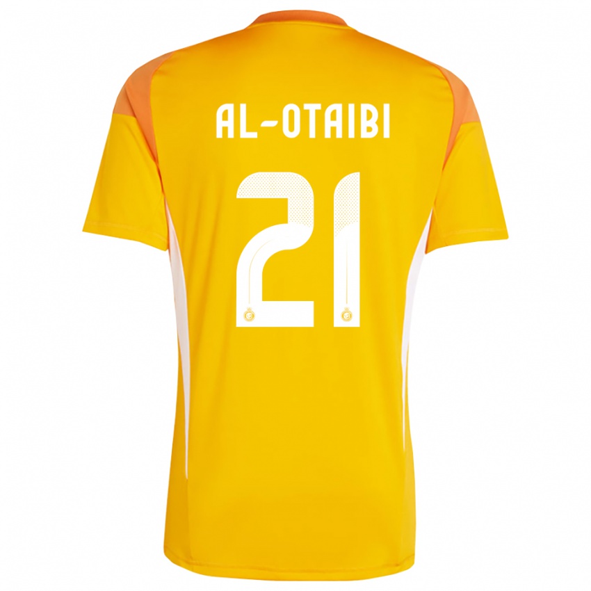 גברים Abdulrahman Al-Otaibi #21 לבן צהוב כתום חולצת שוער 2025/26 חולצה קצרה