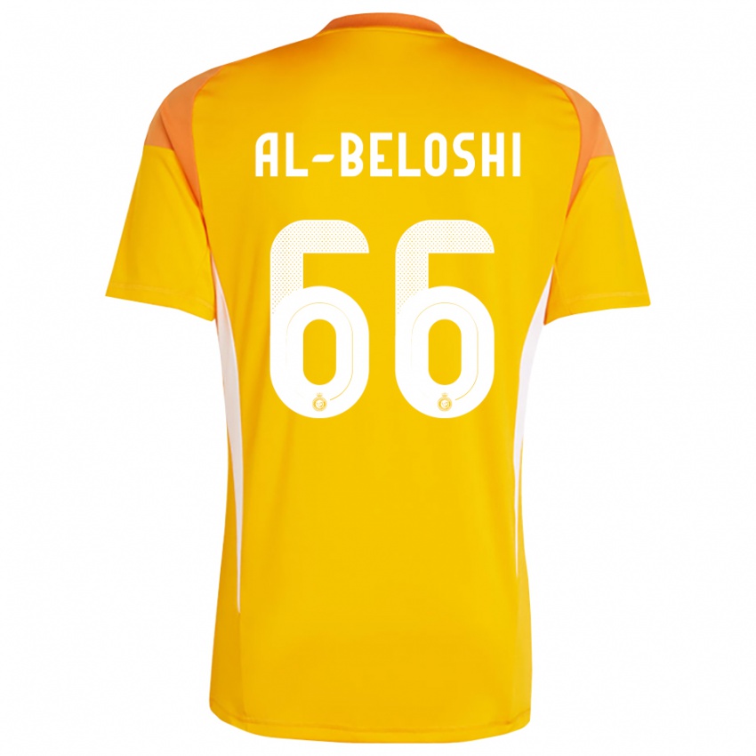 גברים Reem Al-Beloshi #66 לבן צהוב כתום חולצת שוער 2025/26 חולצה קצרה