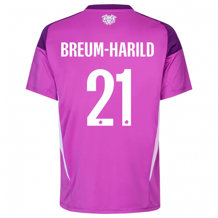 גברים טוביאס ברום-הרילד #21 לבן סגול לילך חולצת שוער 2025/26 חולצה קצרה