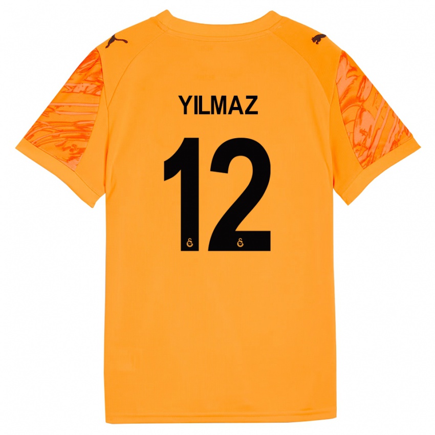 גברים ארדה יאקופ יילמאז #12 שחור כתום כהה חולצת שוער 2025/26 חולצה קצרה