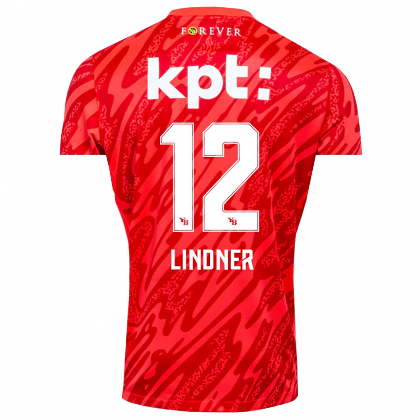 גברים היינץ לינדנר #12 אדום לבן חולצת שוער 2025/26 חולצה קצרה