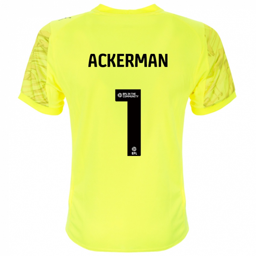 גברים Emily Ackerman #1 שחור צהוב חולצת שוער 2025/26 חולצה קצרה