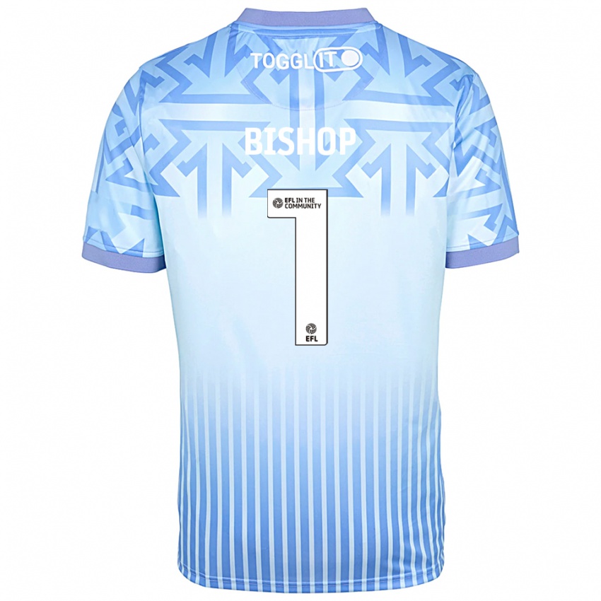 גברים ניית׳ן בישופ #1 לבן כחול בהיר חולצת שוער 2025/26 חולצה קצרה