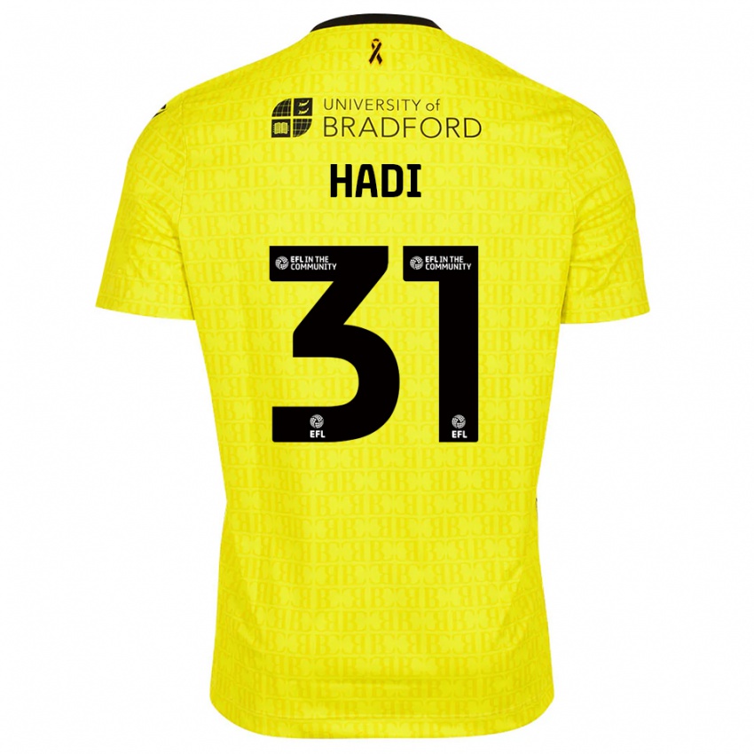 גברים זכריה האזים האדי #31 שחור צהוב חולצת שוער 2025/26 חולצה קצרה