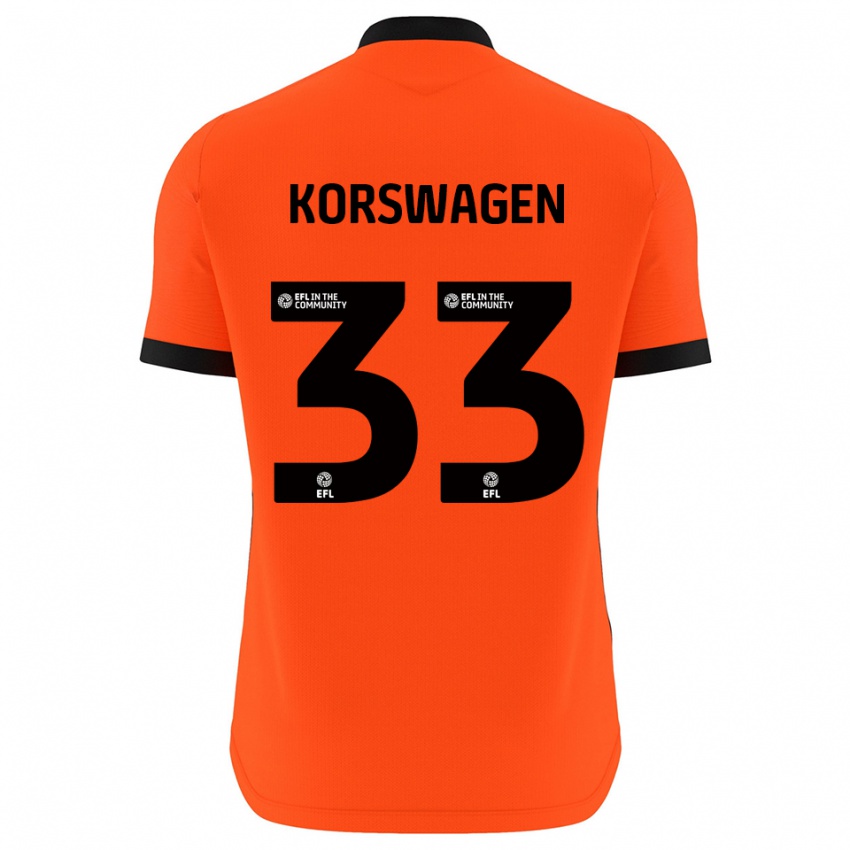 גברים Mattijis Korswagen #33 שחור אדום חולצת שוער 2025/26 חולצה קצרה