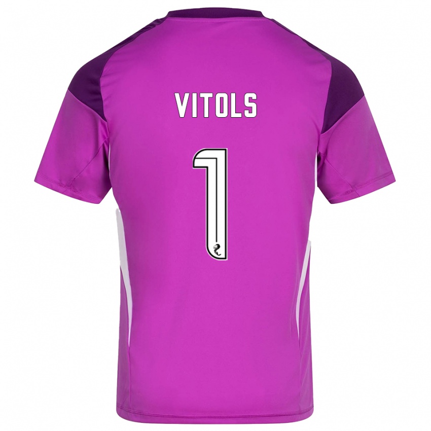 גברים רודריגו ויקטורס ויטולס #1 מג'נטה סגול חולצת שוער 2025/26 חולצה קצרה