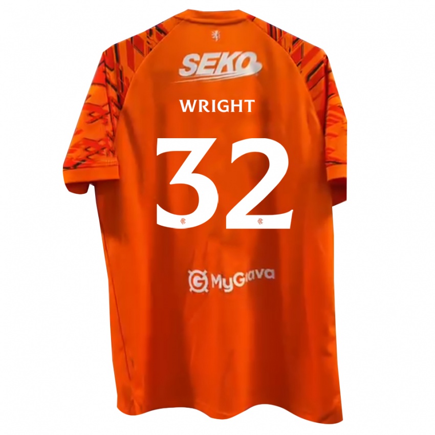 גברים קירן רייט #32 לבן כתום חולצת שוער 2025/26 חולצה קצרה