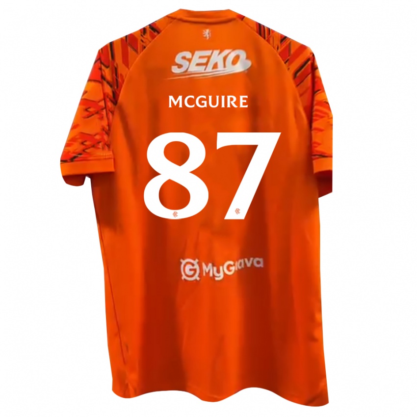 גברים Rydnn McGuire #87 לבן כתום חולצת שוער 2025/26 חולצה קצרה