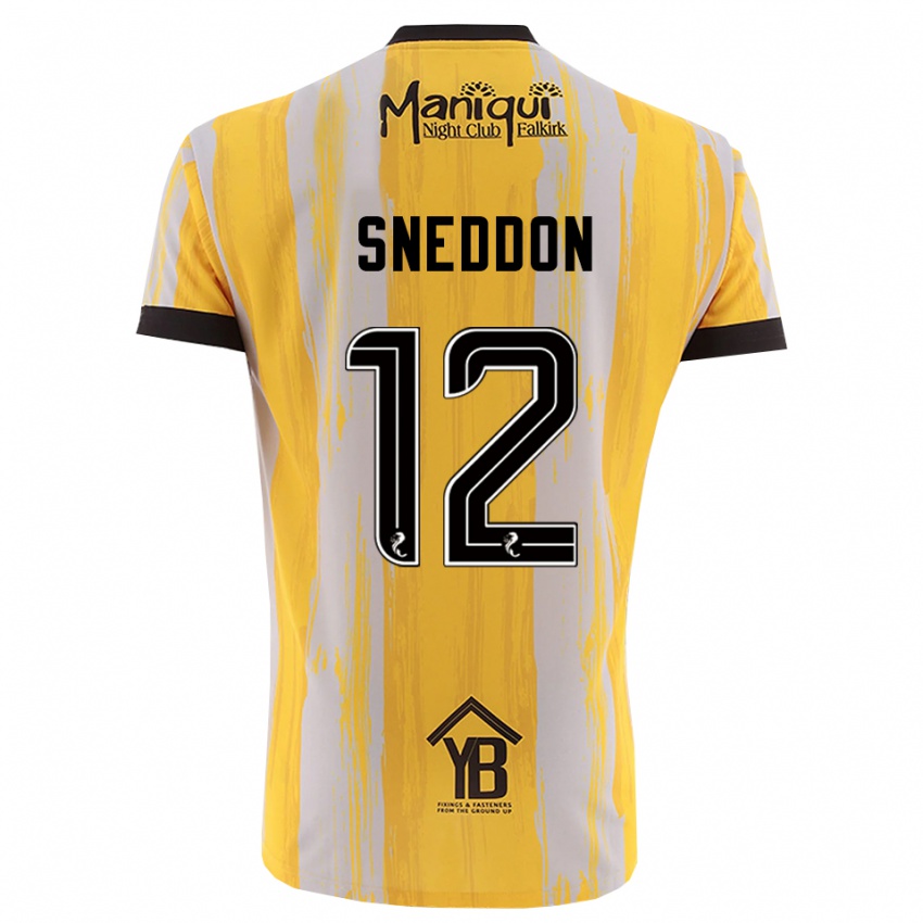 גברים ג'יימי סנדון #12 שחור צהוב חולצת שוער 2025/26 חולצה קצרה