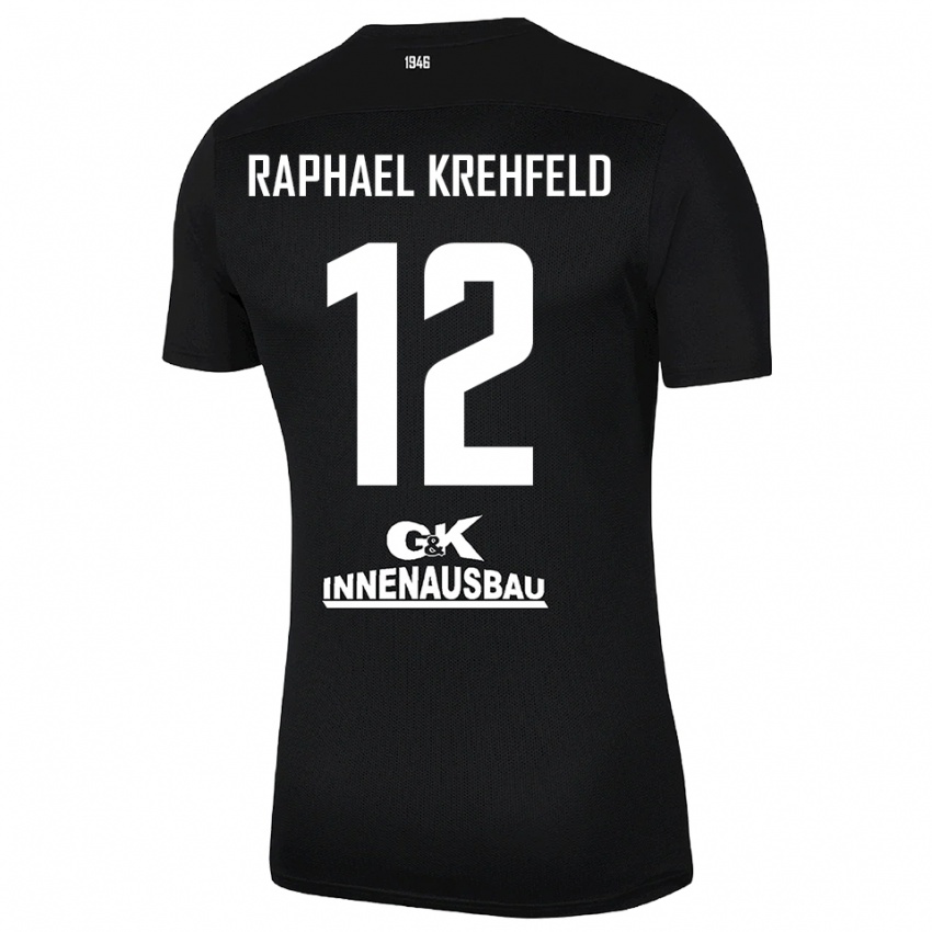 גברים Luca Raphael Krehfeld #12 שחור לבן חולצת שוער 2025/26 חולצה קצרה