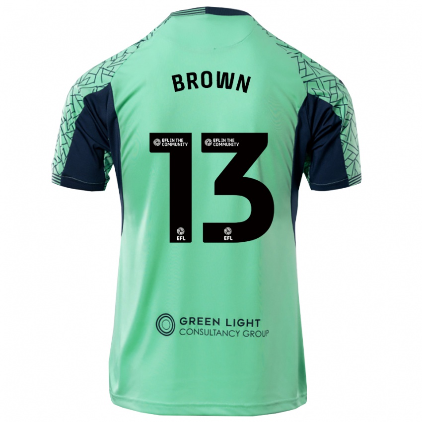 גברים Mason Brown #13 שחור אקווה חולצת שוער 2025/26 חולצה קצרה