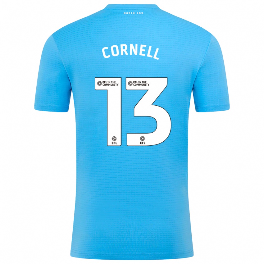 גברים דייוויד קורנל #13 לבן כחול חולצת שוער 2025/26 חולצה קצרה