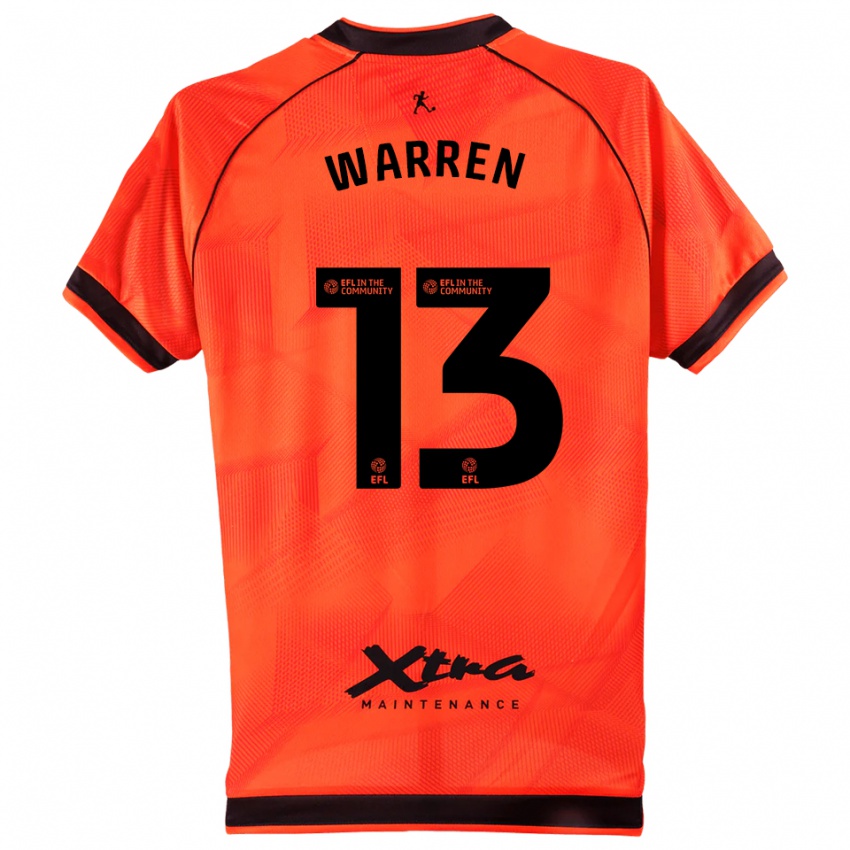 גברים צ'רלי וורן #13 שחור כתום חולצת שוער 2025/26 חולצה קצרה