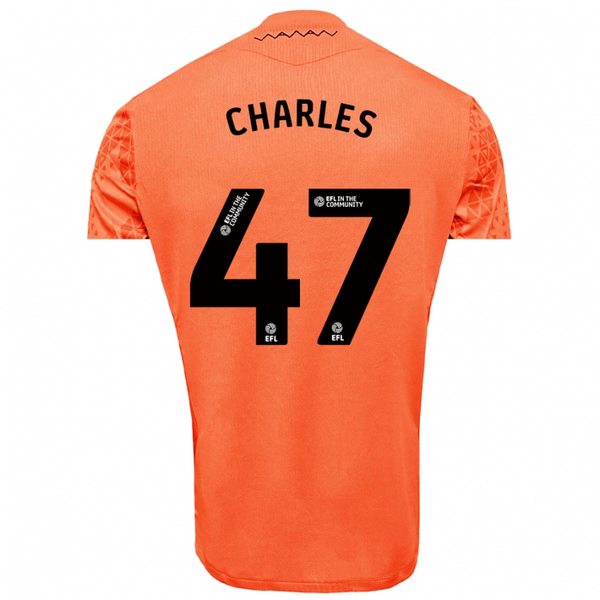 גברים פירס צ׳ארלס #47 שחור כתום חולצת שוער 2025/26 חולצה קצרה