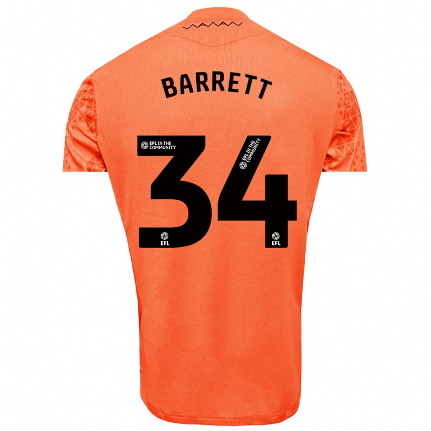 גברים קיליאן בארט #34 שחור כתום חולצת שוער 2025/26 חולצה קצרה