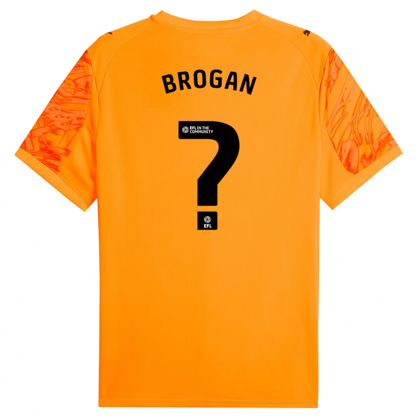 גברים Adam Brogan #0 כתום שחור חולצת שוער 2025/26 חולצה קצרה