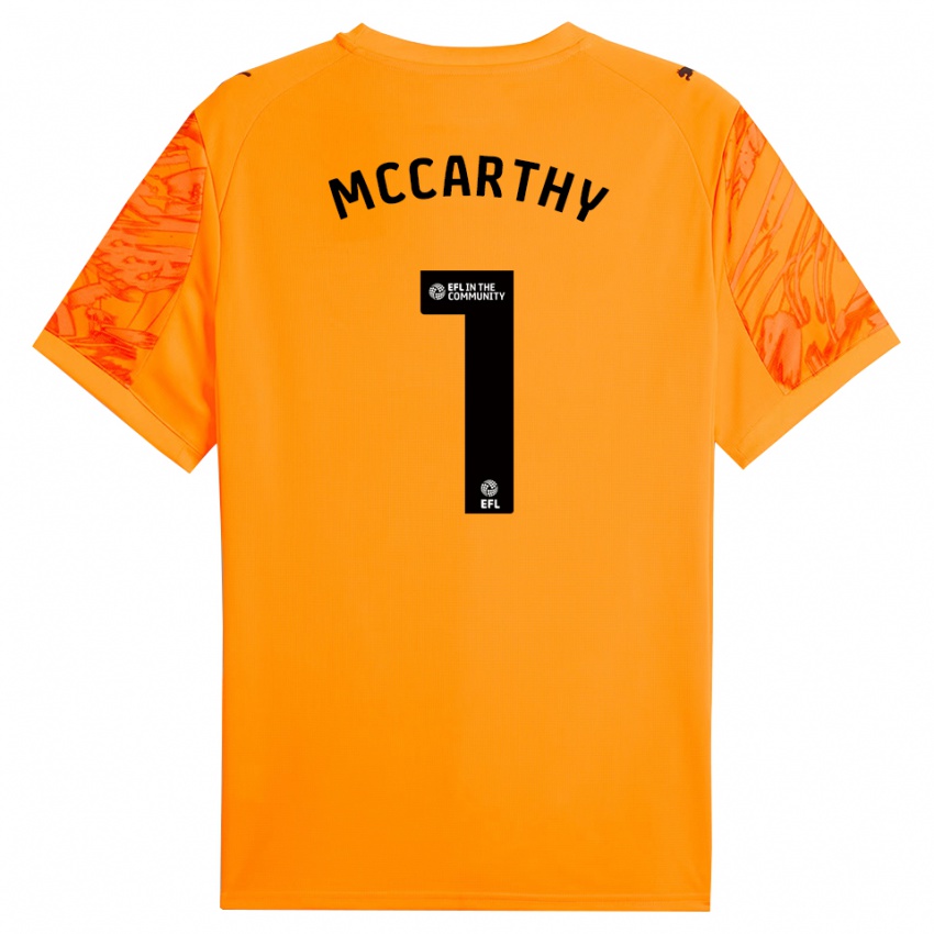 גברים אלכס מקארת'י #1 כתום שחור חולצת שוער 2025/26 חולצה קצרה