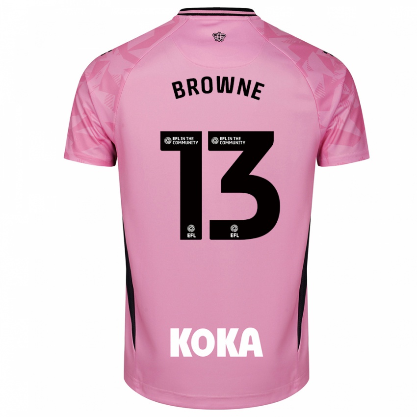 גברים Roraigh Browne #13 שחור ורוד בהיר חולצת שוער 2025/26 חולצה קצרה