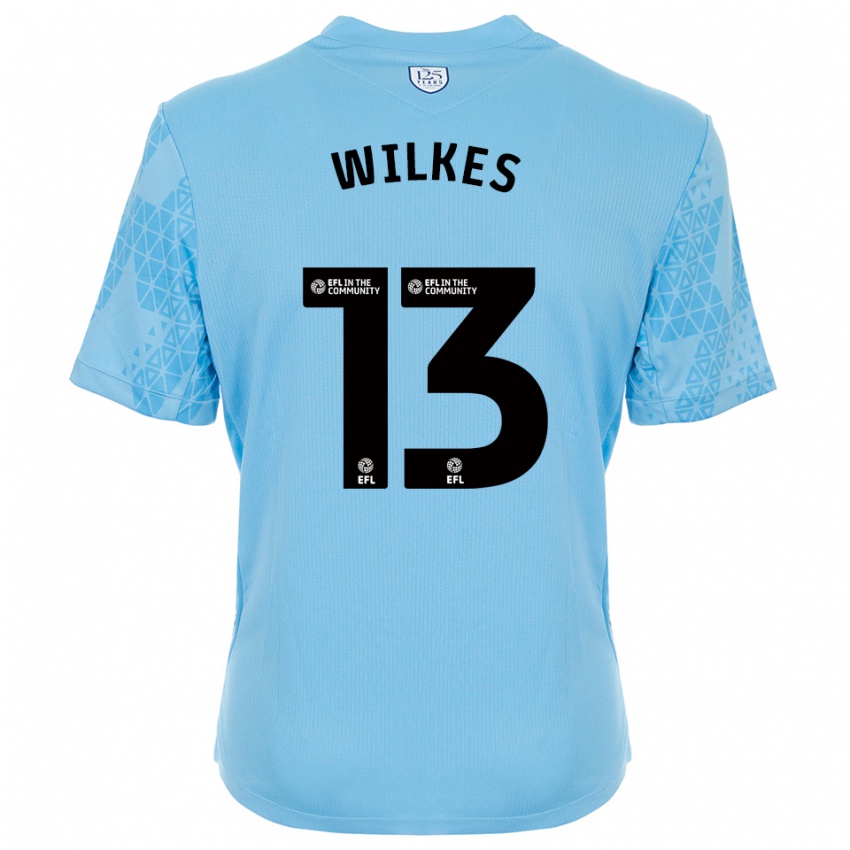 גברים ליאם וילקס #13 כחול שמיים שחור חולצת שוער 2025/26 חולצה קצרה