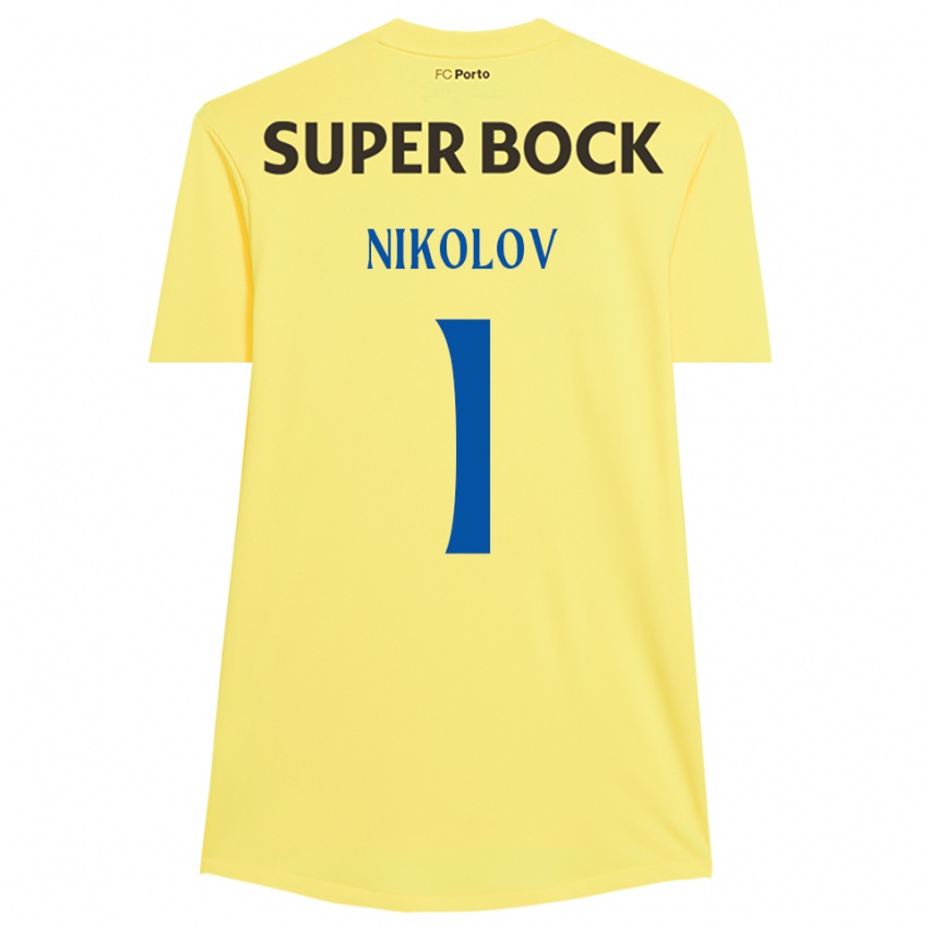 גברים אנטוני ניקולייב ניקולוב #1 צהוב בהיר שחור חולצת שוער 2025/26 חולצה קצרה