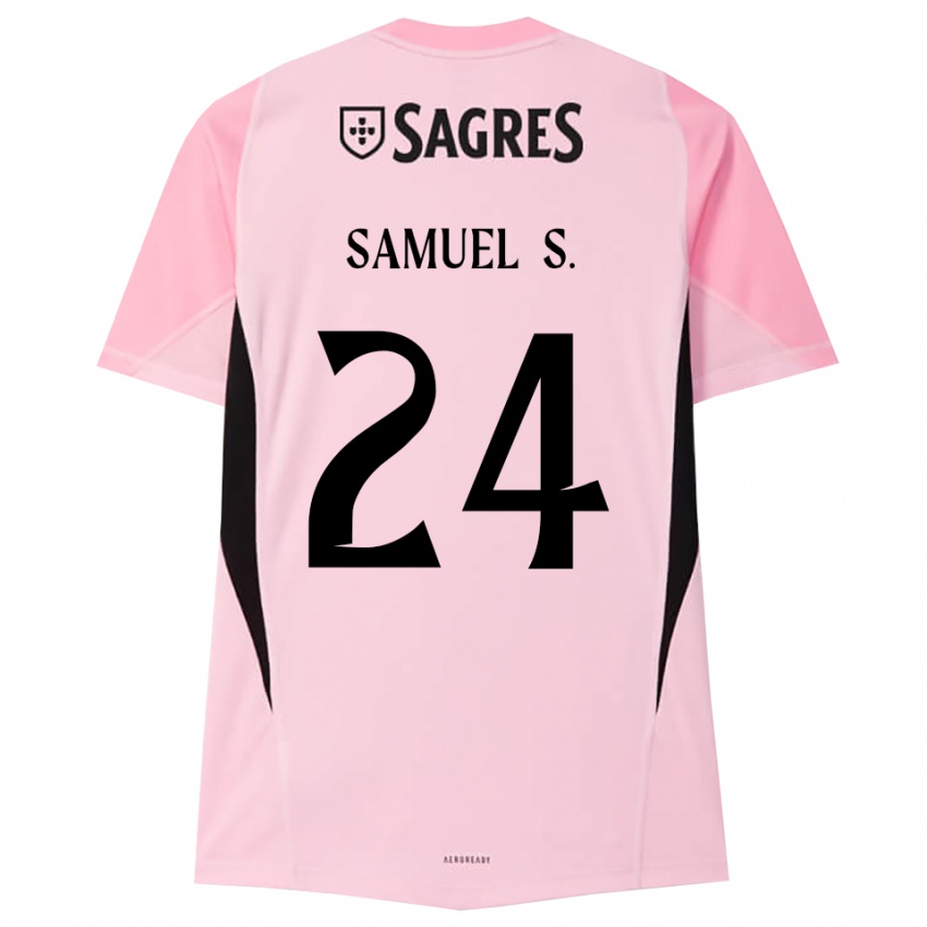 גברים סמואל סוארס #24 ורוד שחור חולצת שוער 2025/26 חולצה קצרה