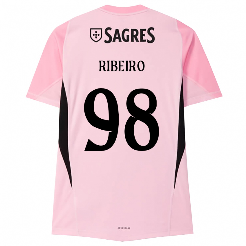 גברים ריקרדו ריביירו #98 ורוד שחור חולצת שוער 2025/26 חולצה קצרה