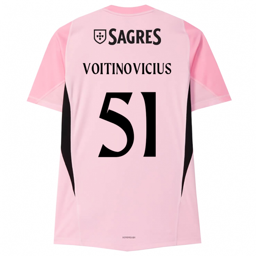 גברים Arnas Voitinovičius #51 ורוד שחור חולצת שוער 2025/26 חולצה קצרה