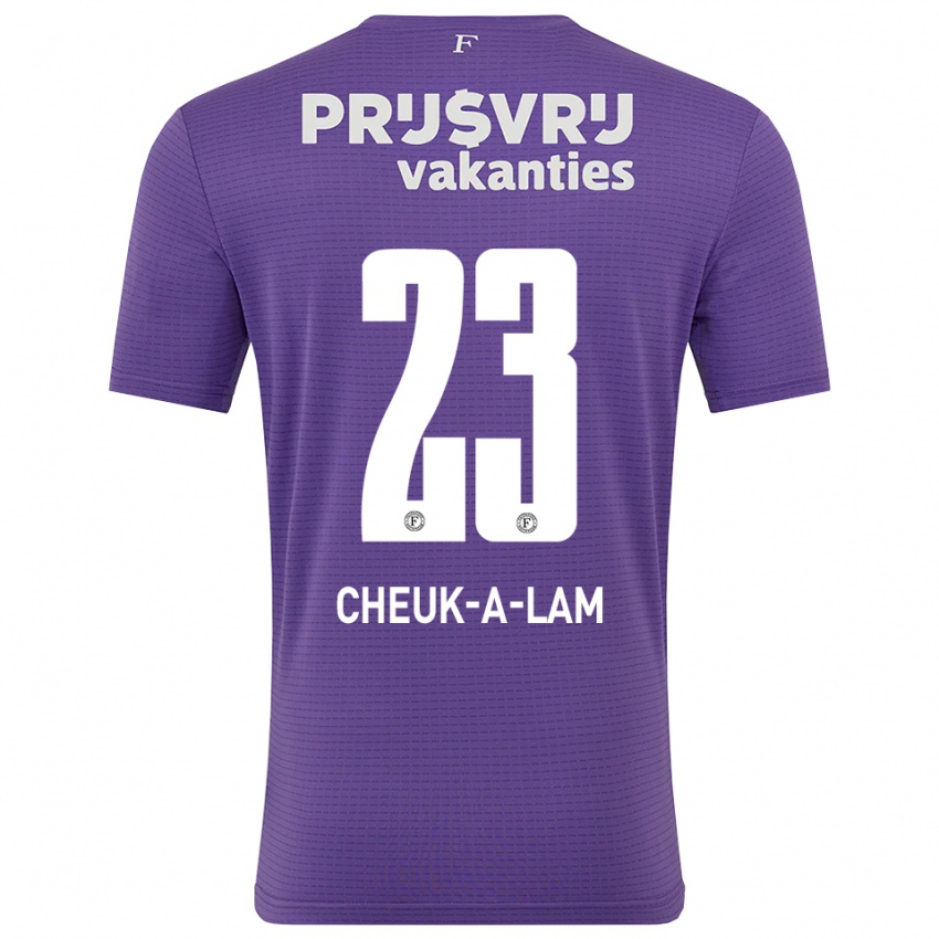 גברים Lee-Quincy Cheuk-A-Lam #23 סגול לבן חולצת שוער 2025/26 חולצה קצרה