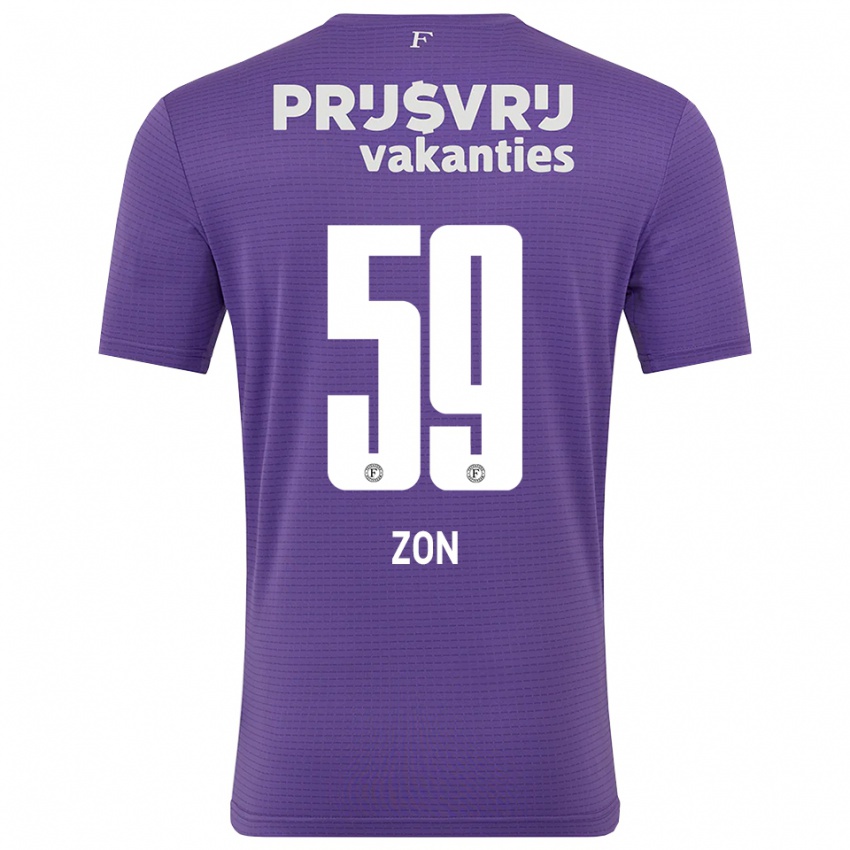 גברים Oier Zon #59 סגול לבן חולצת שוער 2025/26 חולצה קצרה