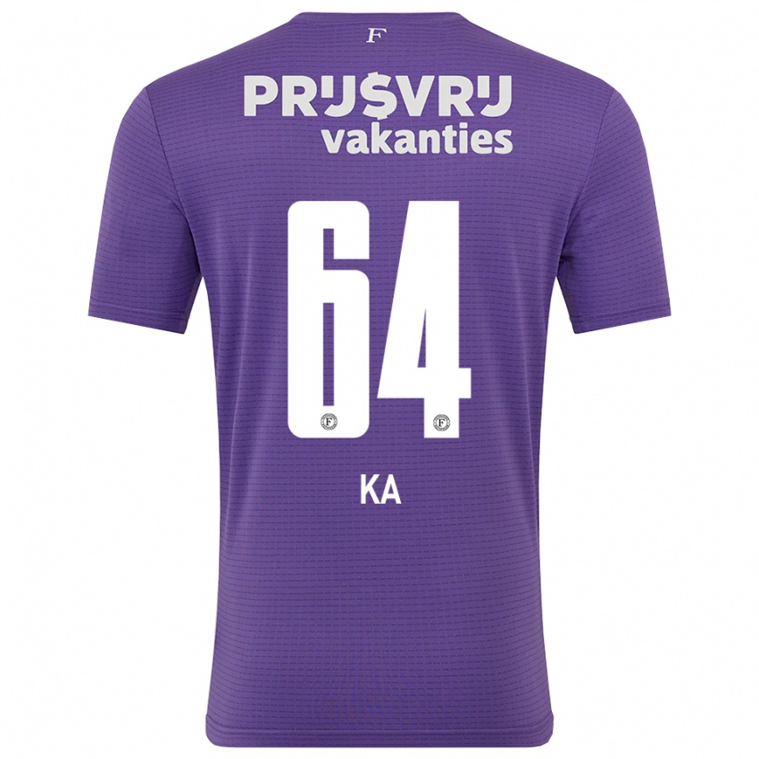 גברים איסמעיל קה #64 סגול לבן חולצת שוער 2025/26 חולצה קצרה