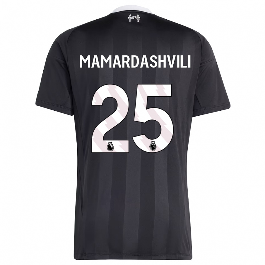 גברים גיורגי ממרדשווילי #25 שחור לבן חולצת שוער 2025/26 חולצה קצרה