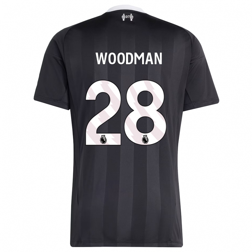 גברים פרדי וודמן #28 שחור לבן חולצת שוער 2025/26 חולצה קצרה