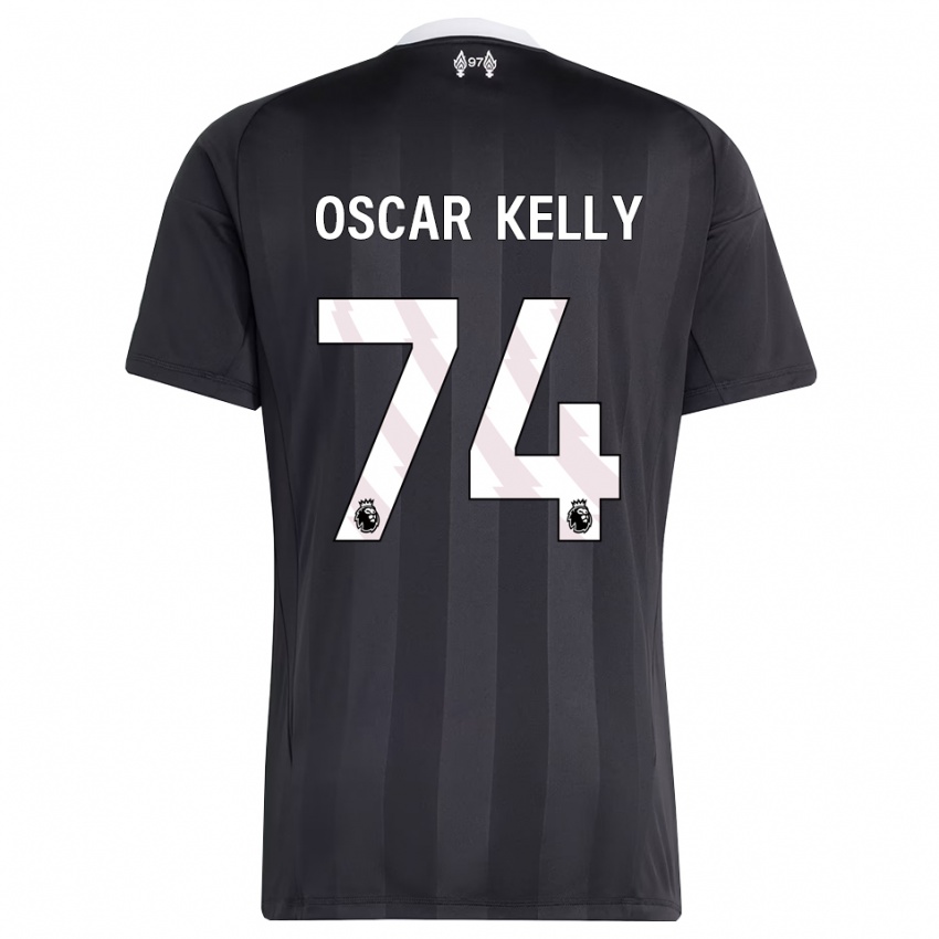 גברים אוסקר קלי #74 שחור לבן חולצת שוער 2025/26 חולצה קצרה