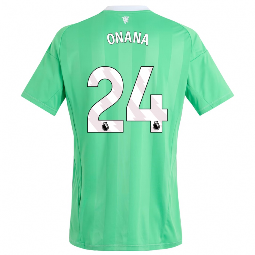 גברים אנדרה אוננה #24 ירוק אזמרגד חולצת שוער 2025/26 חולצה קצרה
