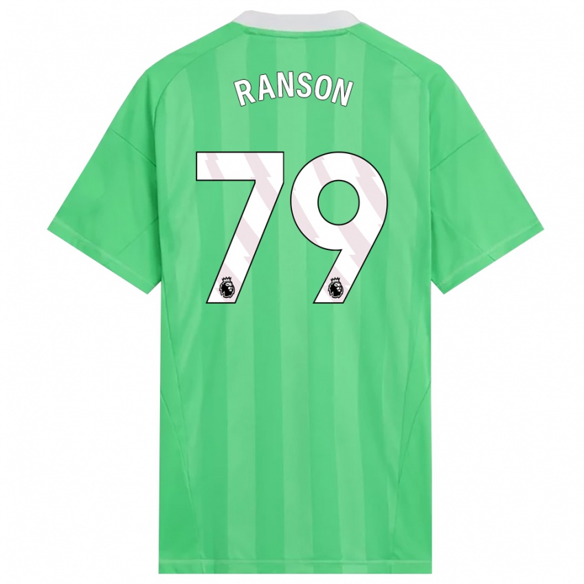 גברים חארי רנסון #79 ירוק בהיר לבן חולצת שוער 2025/26 חולצה קצרה
