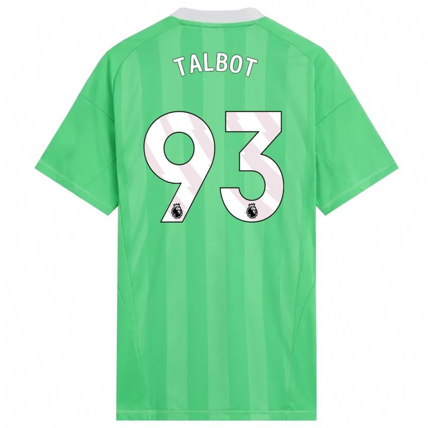 גברים Jack Talbot #93 ירוק בהיר לבן חולצת שוער 2025/26 חולצה קצרה