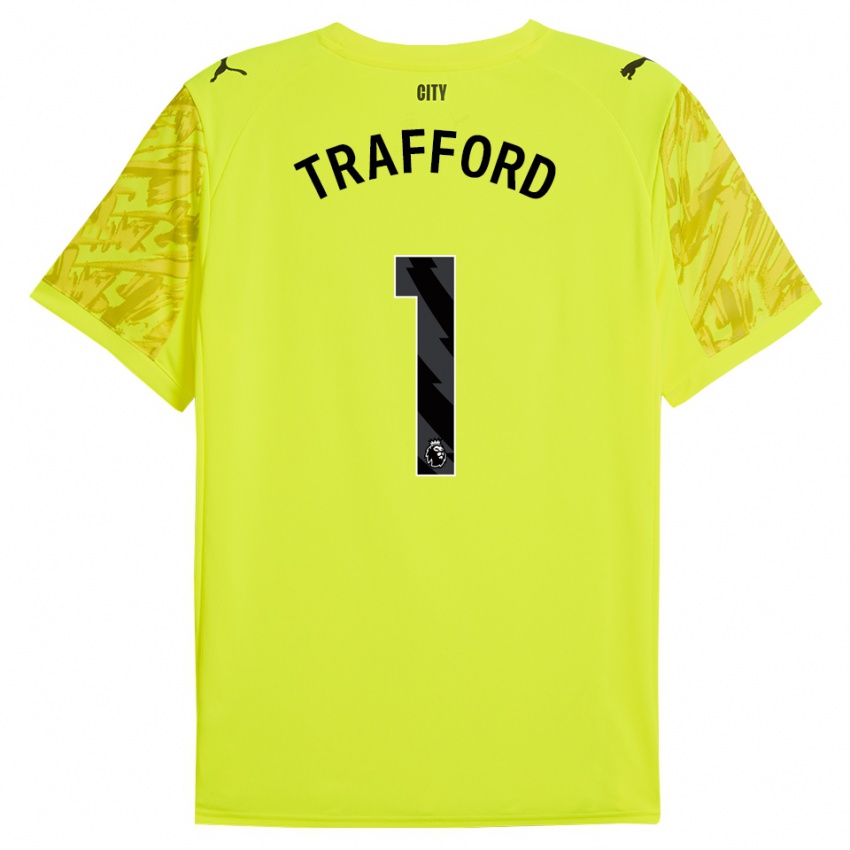 גברים ג'יימס טרפורד #1 צהוב כתום שחור חולצת שוער 2025/26 חולצה קצרה