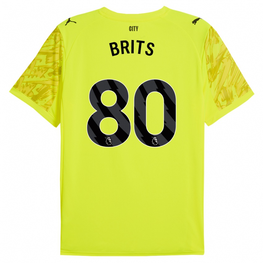 גברים ספייק בריטס #80 צהוב כתום שחור חולצת שוער 2025/26 חולצה קצרה