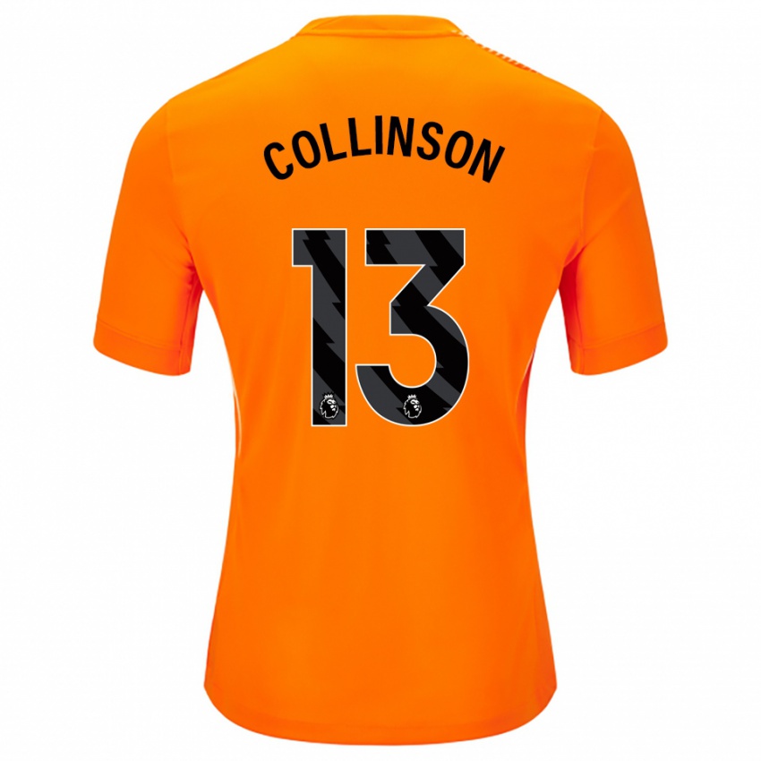 גברים Isaac Collinson #13 כתום שחור חולצת שוער 2025/26 חולצה קצרה