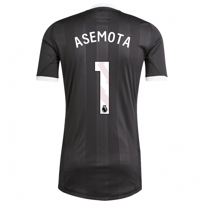 גברים Owen Asemota #1 שחור לבן חולצת שוער 2025/26 חולצה קצרה