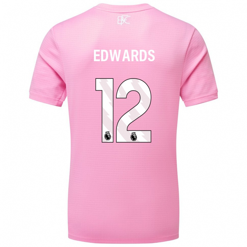 גברים Connor Edwards #12 ורוד לבן חולצת שוער 2025/26 חולצה קצרה