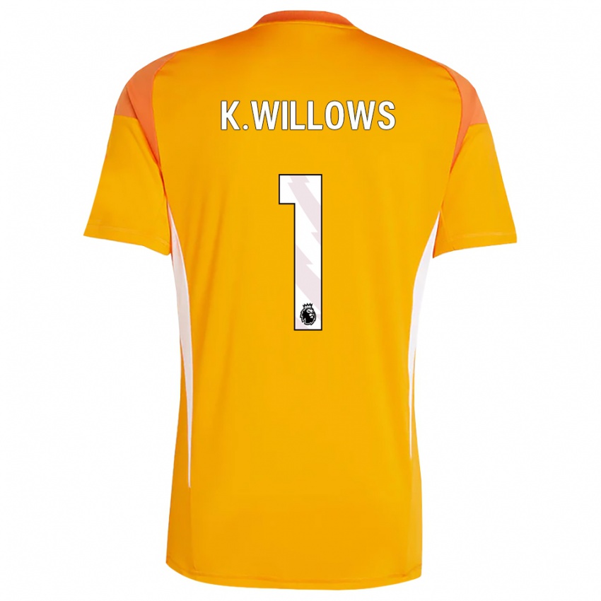 גברים קיהן ווילווס #1 כתום לבן חולצת שוער 2025/26 חולצה קצרה