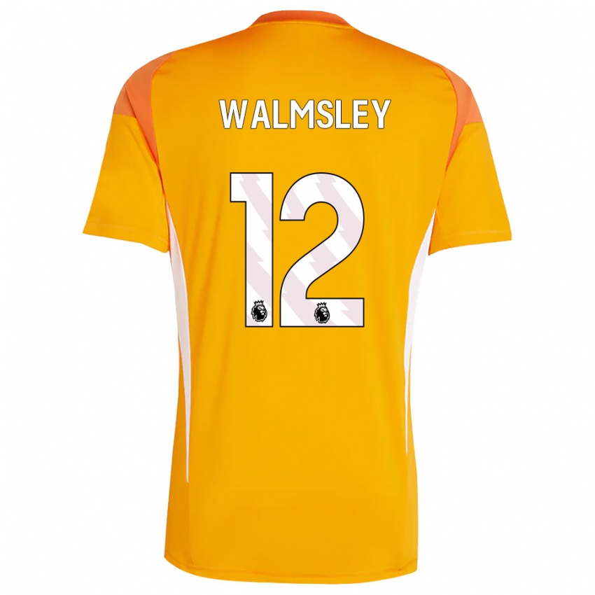 גברים Joseph Walmsley #12 כתום לבן חולצת שוער 2025/26 חולצה קצרה