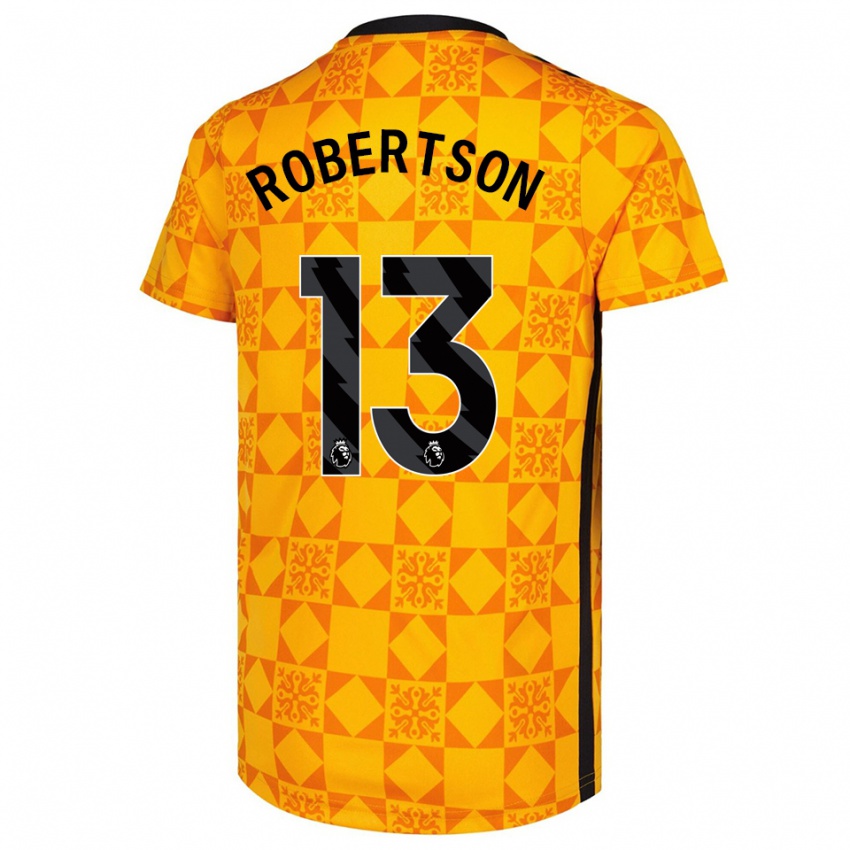 גברים Finley Robertson #13 צהוב שחור חולצת שוער 2025/26 חולצה קצרה