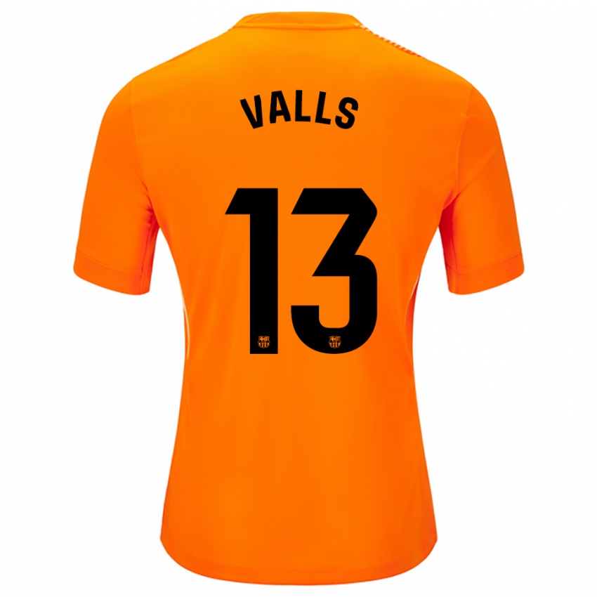 גברים Gerard Valls #13 כתום שחור חולצת שוער 2025/26 חולצה קצרה