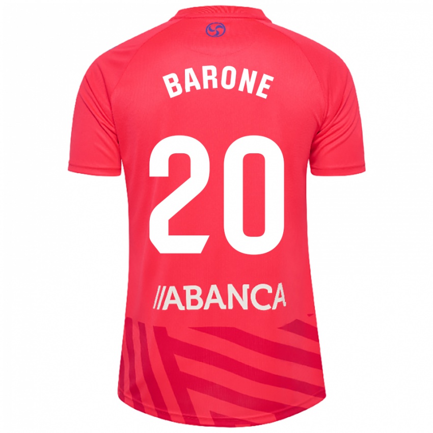 גברים Caio Barone #20 אדום לבן חולצת שוער 2025/26 חולצה קצרה