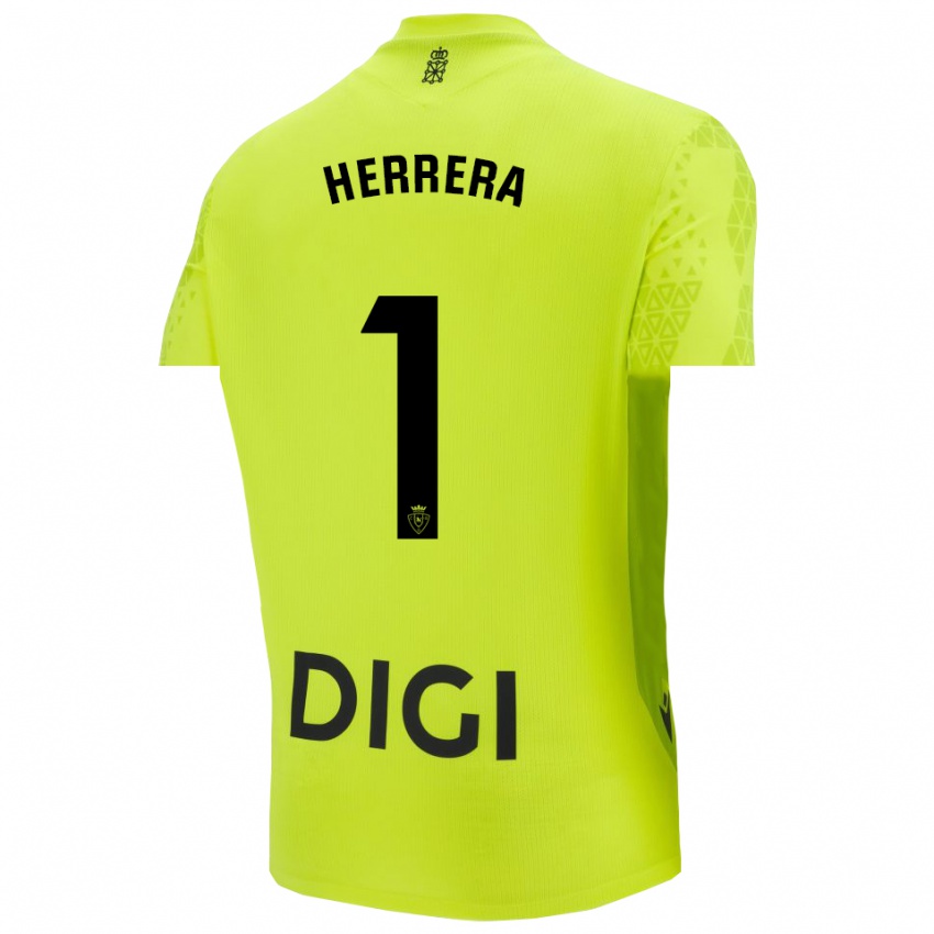 גברים סרחיו הררה #1 ירוק פלורסנט חולצת שוער 2025/26 חולצה קצרה