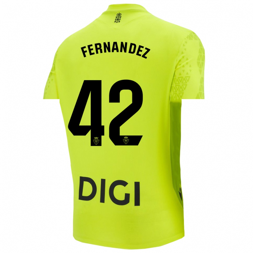 גברים Rafa Fernández #42 ירוק פלורסנט חולצת שוער 2025/26 חולצה קצרה