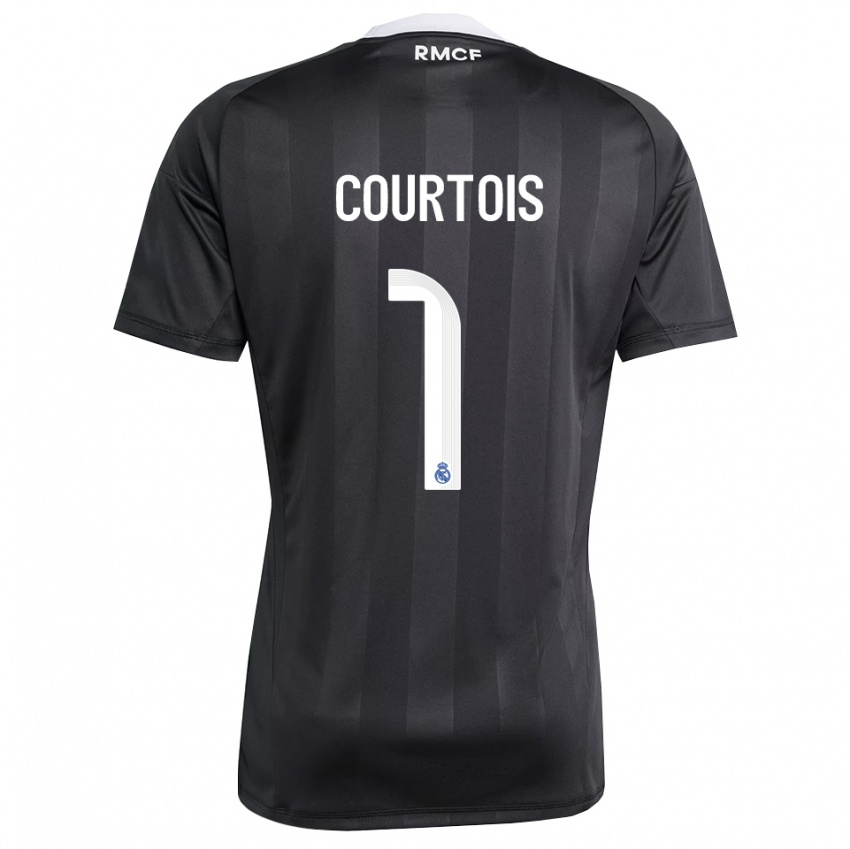 גברים טיבו קורטואה #1 שחור לבן חולצת שוער 2025/26 חולצה קצרה