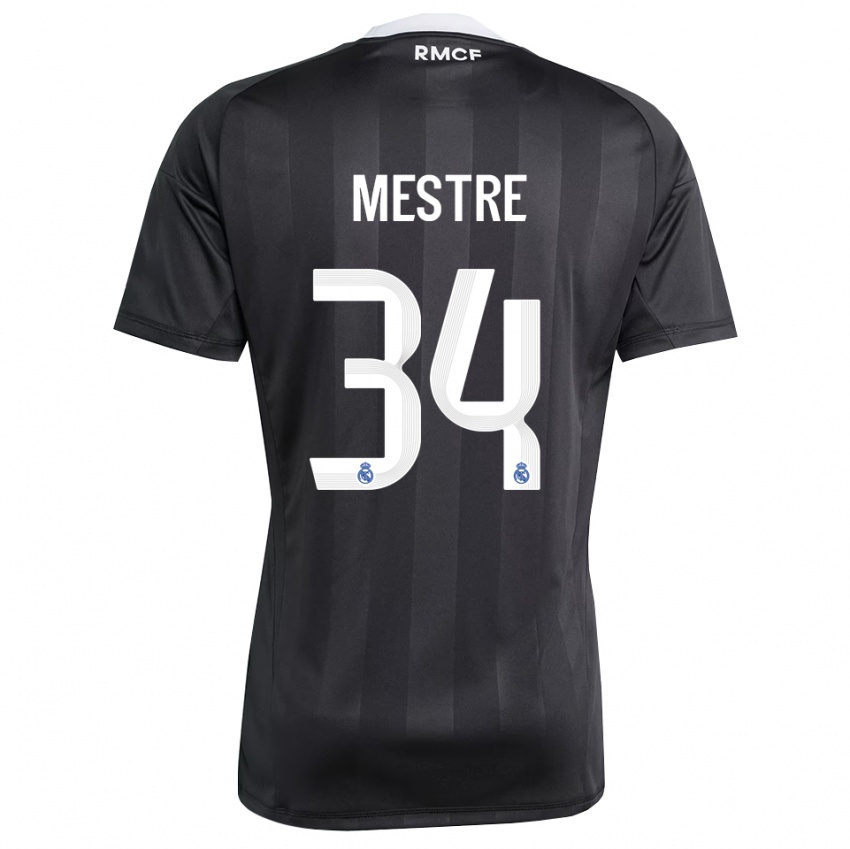 גברים סרג׳יו מסטרה סאנצ׳ס #34 שחור לבן חולצת שוער 2025/26 חולצה קצרה